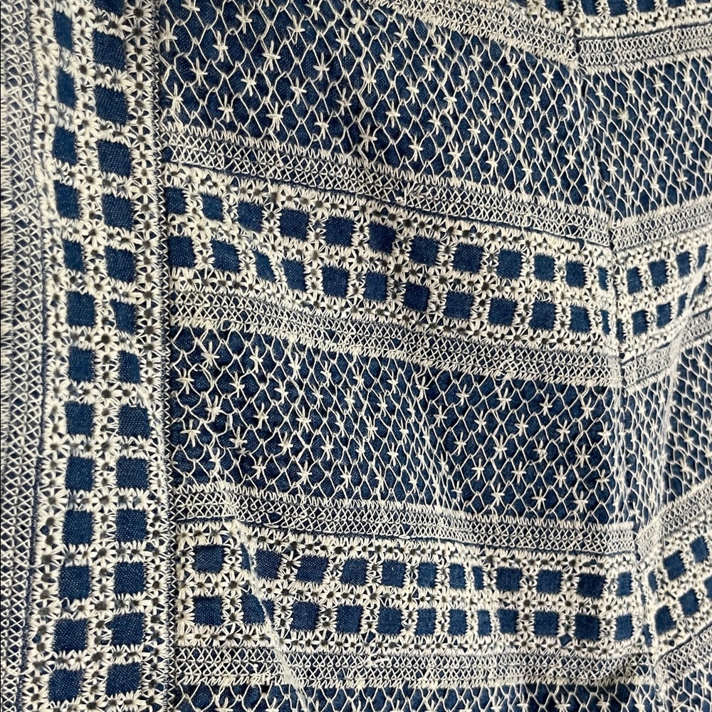 Endless Rose High Waist Blue and Cream Shorts - Picture 2 of 5